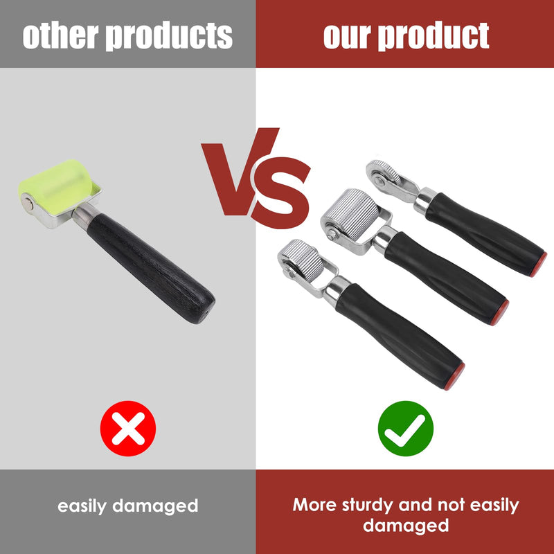 Car Sound Deadening Roller Metal Installation Tool 3 Pcs for Auto Noise Roller Car Sound Deadener Application Installation Tool Rolling Wheel Interior Accessories (3 pcs)