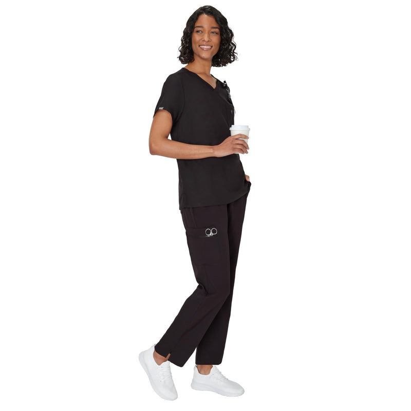 Hanes Women's Scrub Pants, Comfort Fit Healthcare Pants for Women, Moisture-Wicking Medical Scrubs Medium New Ebony