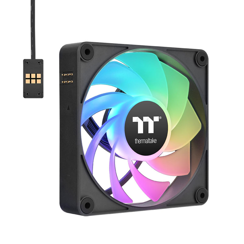 Thermaltake CT120 EX ARGB Reverse PC Cooling Fan (3-Fan Pack), Magnetic Connection, 5V Motherboard Sync, 16.8 Million Colors 9 Addressable LEDs, 120 mm Case/Radiator Fan, CL-F192-PL12SW-A Black 120mm
