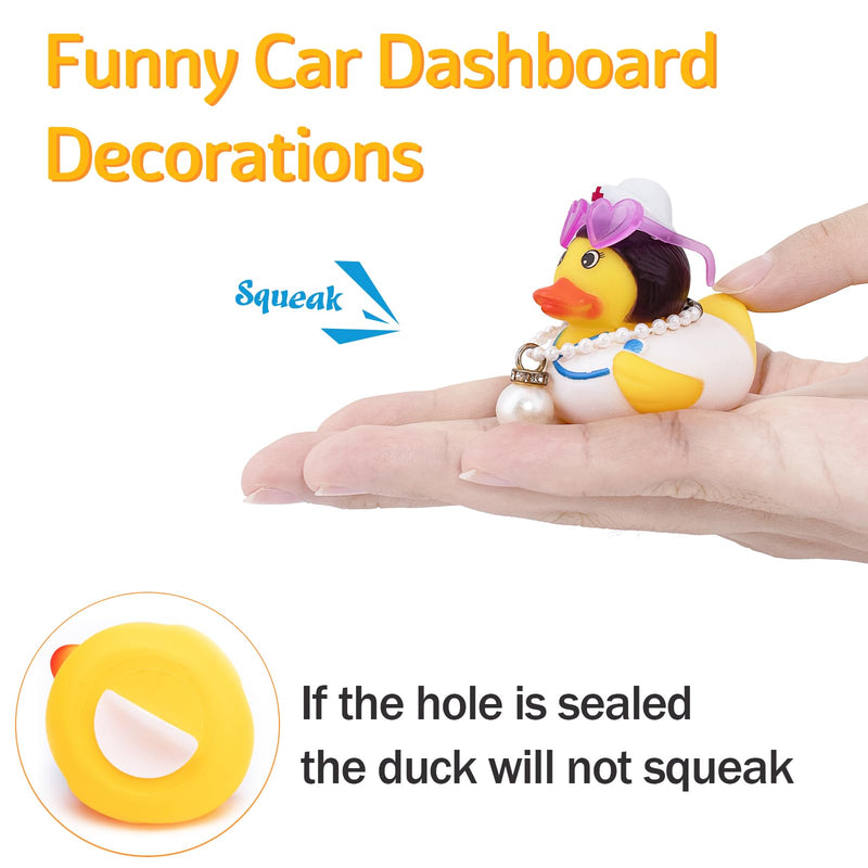 wonuu Car Dashboard Rubber Ducks for Halloween, Decorations Duck for Office Desk Ornament Accessories with Glasses Necklace, for Halloween Party Gifts (Nurse) Nurse