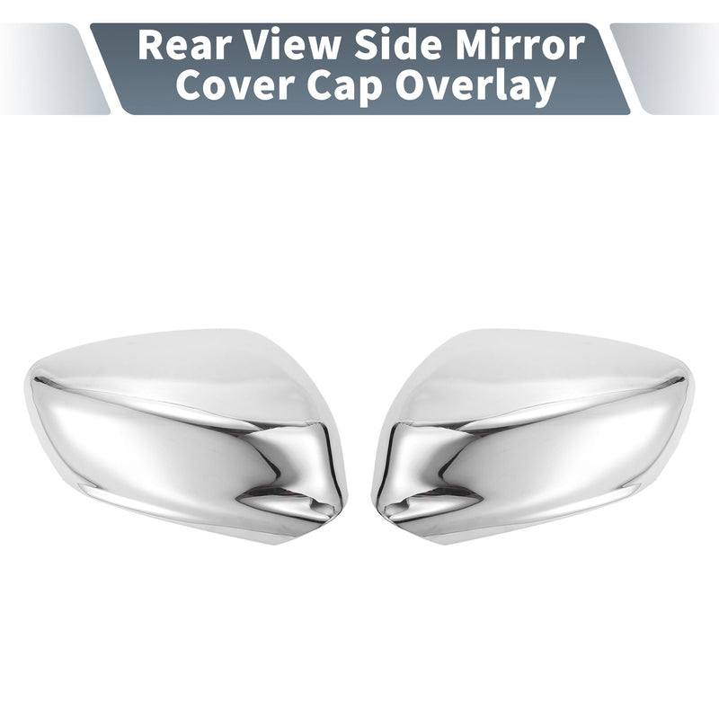 X AUTOHAUX Pair Car Rear View Driver Passenger Side Mirror Cover Cap Overlay Chrome Plated for Peugeot 301 2013-2018 Mirror Guard Covers Exterior Decoration Trim