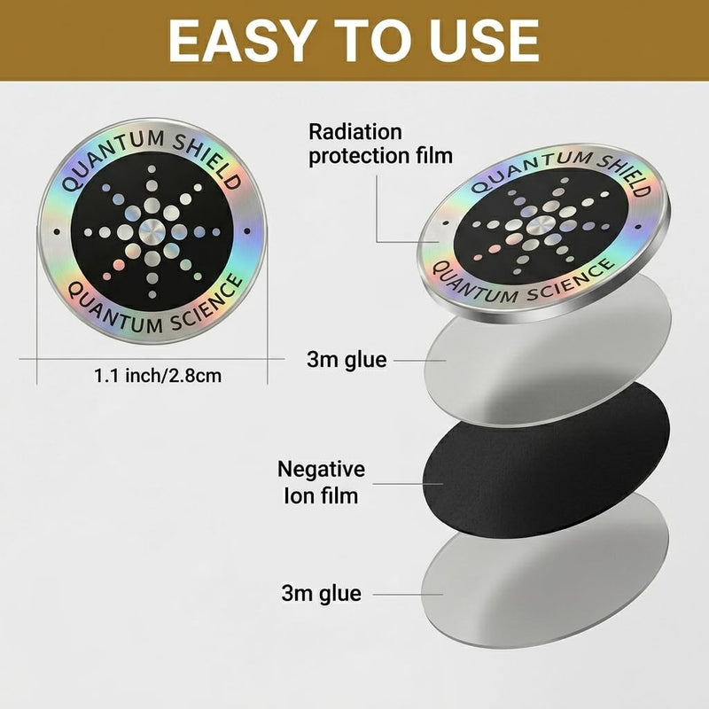 Protection Stickers for Cell Phones 6-Pack Silver EMF Neutralizer Discs | For Phones, Tablets, Laptops, WiFi & 5G Devices