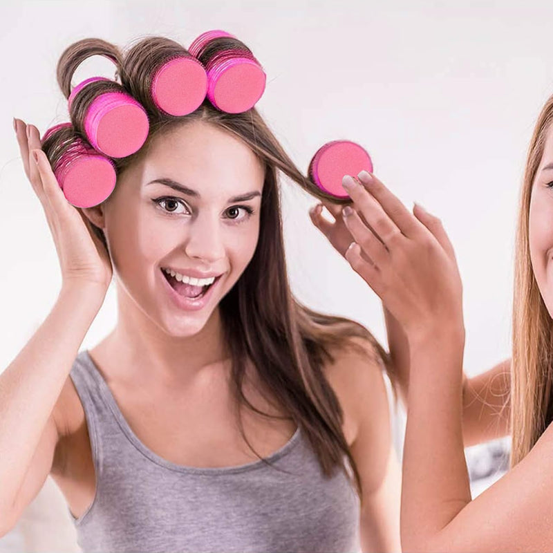 Beaupretty 8Pcs Self Adhesive Sponge Hair Curlers Self Grip Sponge Hair Rollers for Women Soft Curlers Styling Tool for Dry or Wet Temporary Curling Roller Set