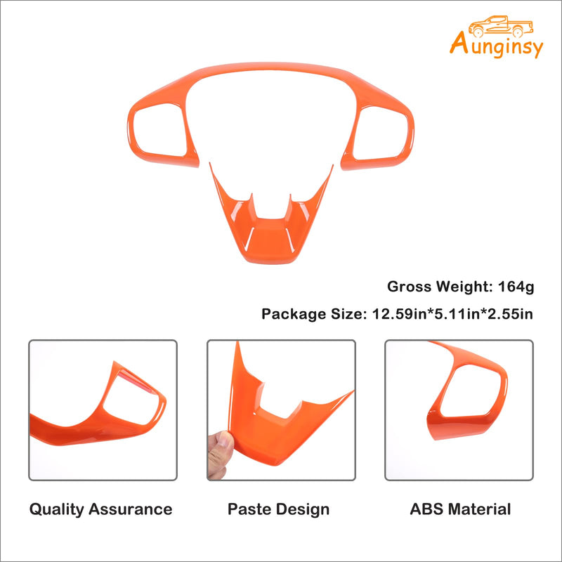 Aunginsy Central Control Steering Button Frame Trim Compatible with Ford Maverick 2022+ Bronco Sport 2021+ Escape 2020+ Center Console Steering Panel Protector Cover Decorative Sticker ABS Accessories Orange