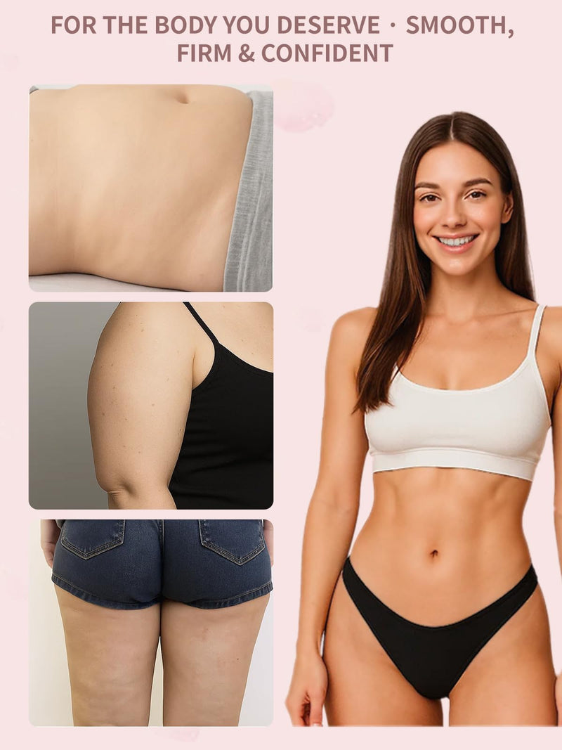 Lymphatic Drainage Massager & Anti Cellulite Massage Tool, Helps Reduce Stretch Marks & Cellulite, for Legs, Arms & Belly, Body Sculpting Machine with Microcurrent, Light, Heat & Vibration (Rose Gold) Rose Gold