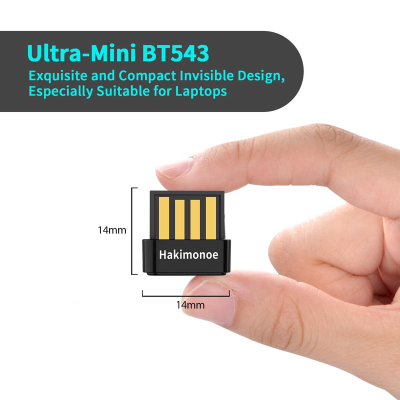 Mini USB Bluetooth 5.4 Adapter for Laptop PC, Wireless Transmitter Dongle for Desktop Windows 11 10 8.1 7, Plug n Play Bluetooth Headphones Speaker Mouse Keyboard Printer Controller