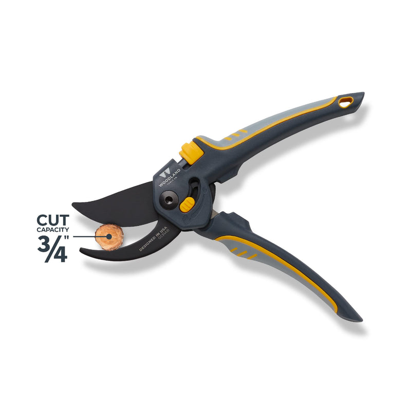 Woodland Tools Co. Super Duty Bypass Pruning Shears – 3/4" Cut Capacity, Gear-Driven Cutting System, High Carbon Steel Blade, Internal Spring, Adjustable Grip, Garden Pruner for Thick Stems and Shrubs Super Duty Pruner