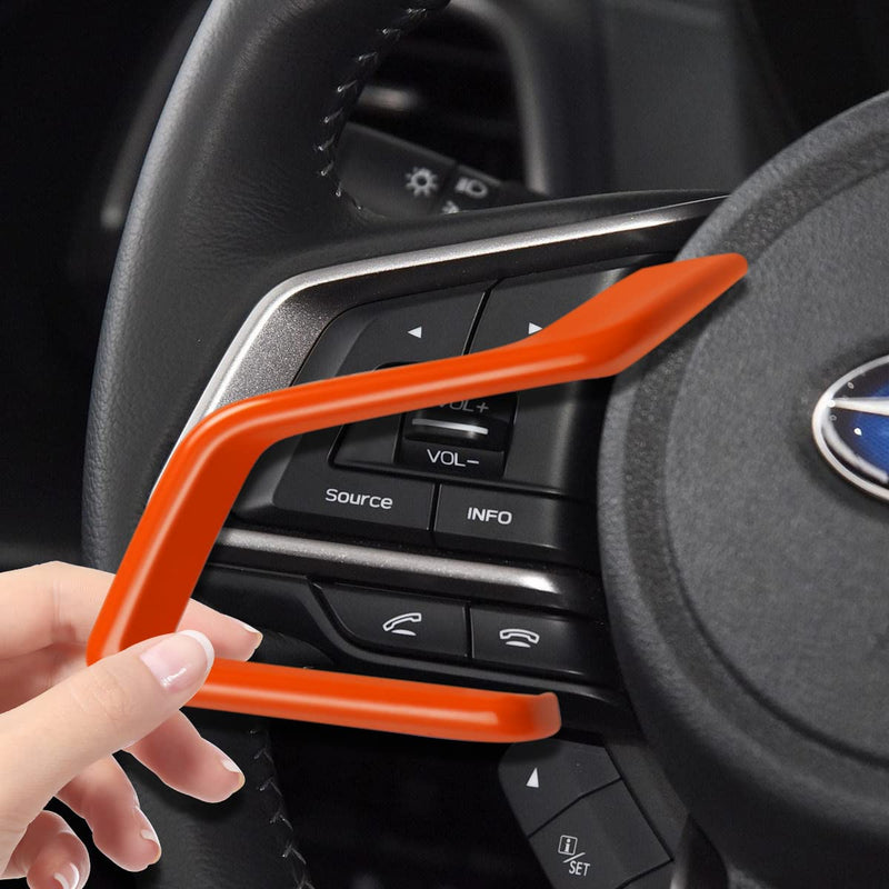 Auovo Steering Wheel Cover Trims for Subaru Crosstreck Outback Legacy Accessories 2018-2025 2026 Steering Wheel Panel Frame Covers for Subaru Impreza 2017-2026/19-26 Forester/Ascent 2018-2026 (Orange) Orange