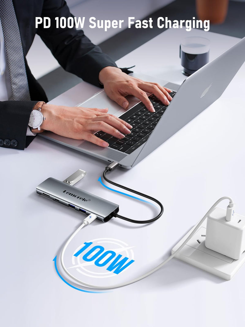 USB C Docking Station Dual Monitor, 10 in 1 USB C Hub with 2 HDMI Ports, PD Charging, SD/TF, 5 USB C/A Ports, Dual HDMI Adapter for Dell XPS/HP/Lenovo/Surface 10-in-1 With Dual Monitor