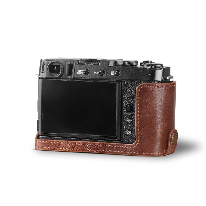 MegaGear Ever Ready Genuine Leather Camera Half Case Compatible with Fujifilm X Series X-E4,Brown,MG1982 One Size Brown