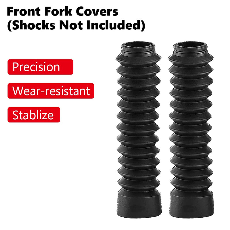 1 Pair Rubber Fork Cover Gaiters - Motorcycle Front Fork Cover Gaiters Boots Shock Damping Dust Cover 205 x 42mm (Black)