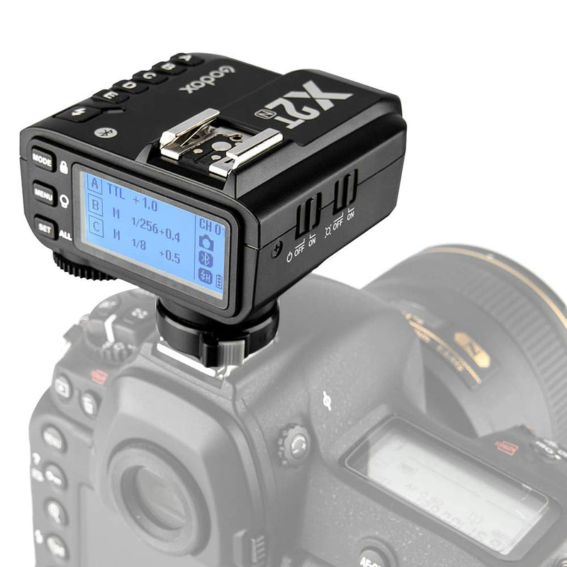Godox X2T-N TTL Wireless Flash Trigger with Bluetooth for Nikon Camera,2.4G HSS 1/8000s,5 Separate Group Buttons &Quick Lock Hot-Shoe &LCD Display