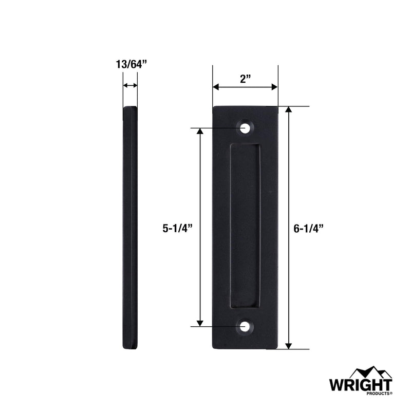 Wright Products Barn Door Handles Set - Matte Black Sliding Barn Door Hardware Kit, 2 Pack