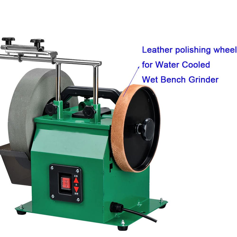 8"Premium Leather Honing Wheel for Sharpening and Polishing Knives 12mm Arbor