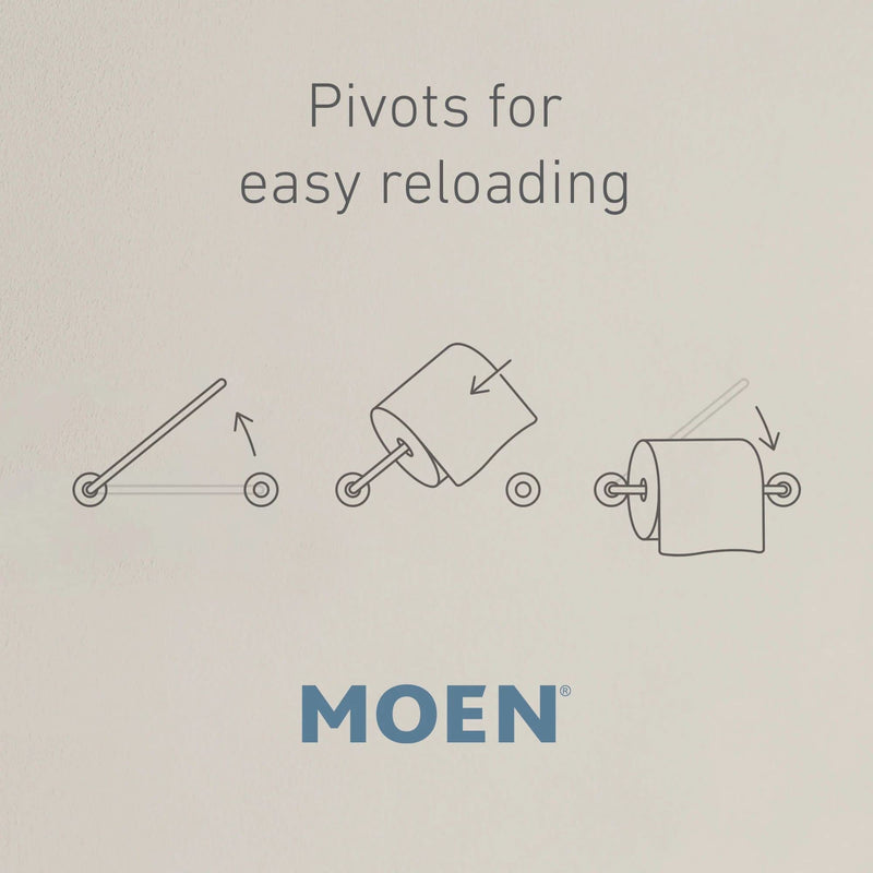 Moen Belfield Polished Nickel Pivoting Toilet Paper Holder, YB6408NL