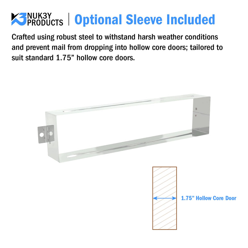 Nuk3y Solid Brass Mail Slot with Sleeve (Polished Brass, 10"" x 3"")" "10"" x 3""" Polished Brass
