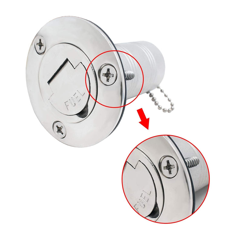 SHENGHUISS Boat Water/Diesel/Gas/Fuel Deck Fill/Filler 1-1/2 Inch(38mm) with Keyless Cap 316 Stainless Steel Boat Deck Hardware for Boat, Yacht, Caravan A-90°-Fuel