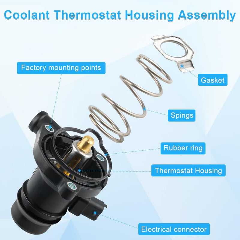 55565336 Engine Coolant Thermostat Housing Assembly Compatible with 2011-2016 Chevy Cruze Limited 1.4L Replace OEM 55565336 55579010 902-808