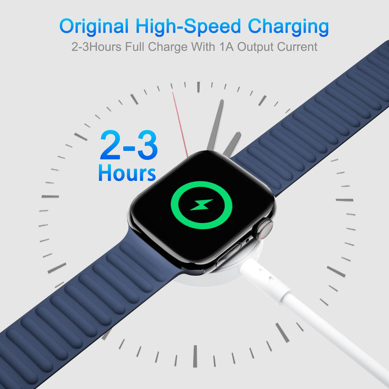 𝟐𝟎𝟐𝟒 𝐔𝐩𝐠𝐫𝐚𝐝𝐞𝐝 for Apple Watch Charger Magnetic Fast Charging Cable, Magnetic Wireless Charging Compatible with iWatch Series Ultra/9/8/7/6/SE/SE2/5/4/3/2-White[3Ft 2Pack]