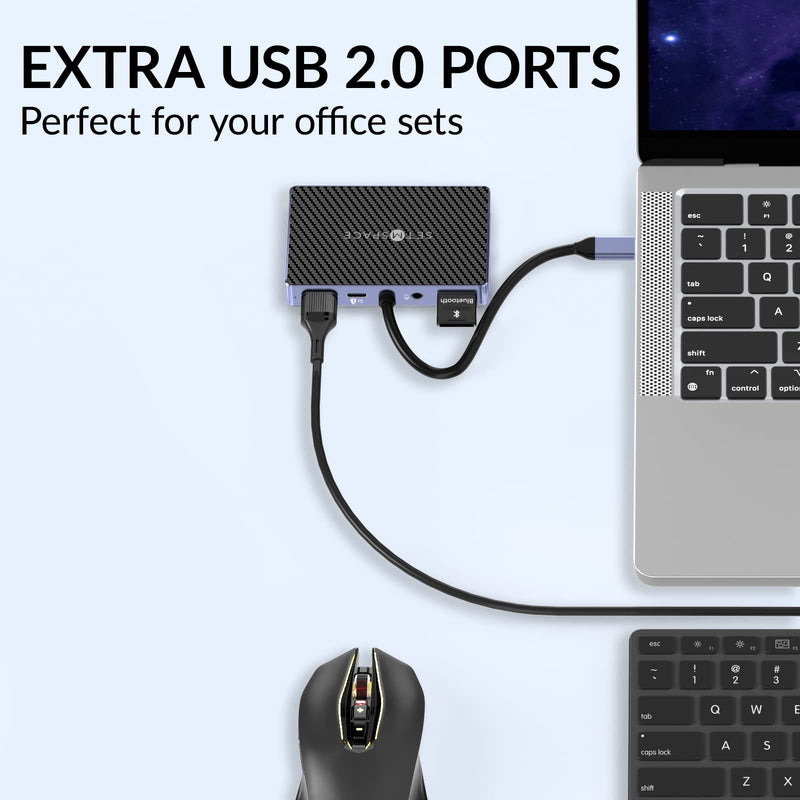 7 in 1 Docking Stations, 100W Charging for Laptop, 1 x USB 3.0, 2 x USB 2.0, Dual Display, HDMI for 4K@60Hz, VGA for 1080P@60Hz, 3.5mm Audio, for Dell/HP/Lenovo/Surface/Mac PD, HDMI, USB-A, 3.5mm Jack, VGA, 7 Ports Black