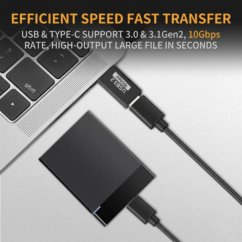USB C to USB A Adapter (3-Pack), 10Gbps USB 3.2 Gen2 OTG, Type C to USB Adapter, Fast Data Transfer & Charging Dongle Compatible with Laptop, PC, Charger, USB Hub, Hard Drive, Phone