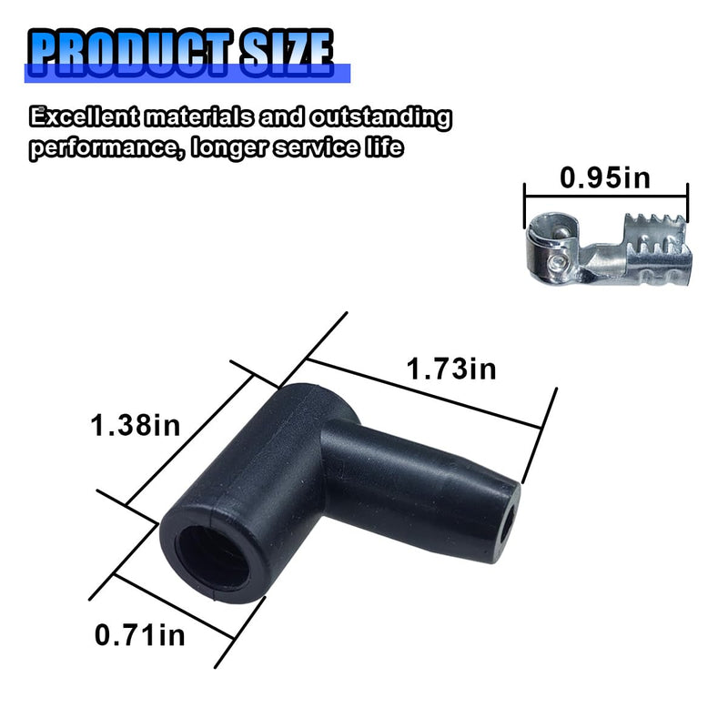 8 PCS Car Spark Plug Boot Terminal Kit, 90 Degree HEI Distributor and Coil Boots Spark Plug Ignition Wires, Heat-resistant Silicone Replacement Accessories Fits 6mm 7mm 8mm 9mm 10mm