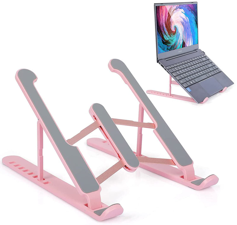 T Legend Laptop Stand for Desk,Very Portable and use Anywhere,Compatible with 9-15 inch Laptops(Plastic Pink) Plastic Pink