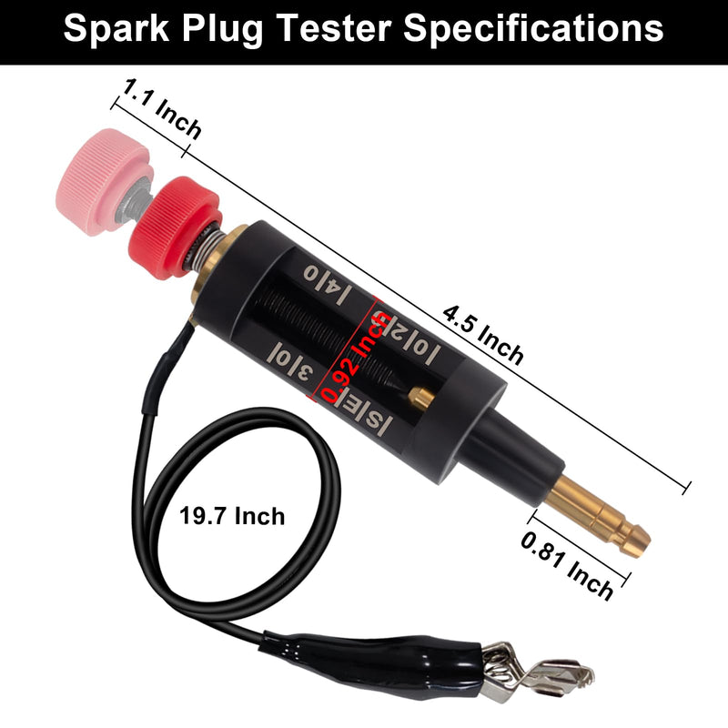 Spark Plug Tester, Adjustable Ignition Coil Tester System, Coil Pack Tester, Spark Testers Tool, Spark Checker, Autos Diagnostic Test Tool for Automotive, Small Engines, Lawnmowers 1 PCS