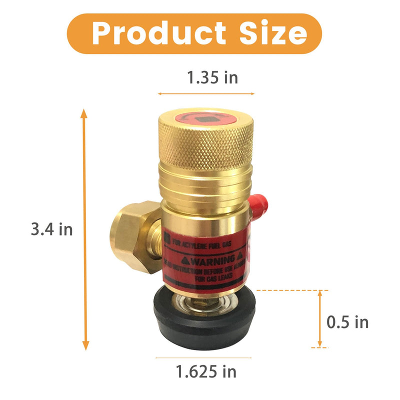 0386-0725 AR-B CGA520 Acetylene Regulator for B Tanks, for Torch Regulator with Gauge, Use with Torch Acetylene Kit, B Tank Torch Kit