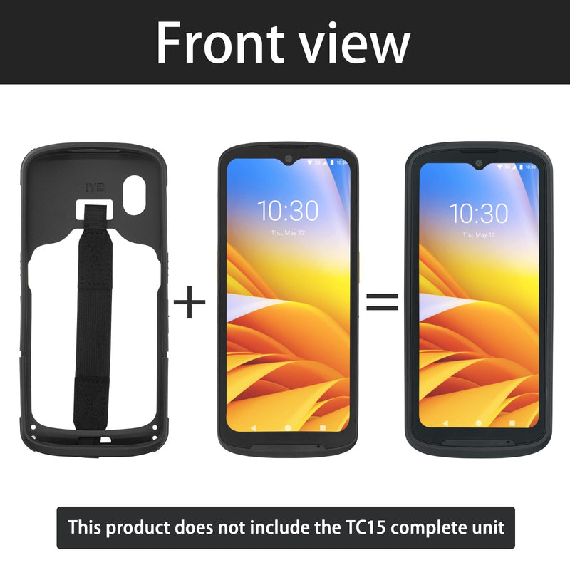 TC15 Protective Case with Handstrap for Zebra TC15 Barcode Scanner Handheld Mobile Computer, Rugged Bumper Cover including strap