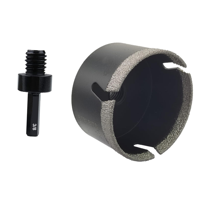 Diamond Core Drill Bit, 3" Tile Hole Saw for Granite Marble Ceramic Glass Porcelain Masonry 75mm with 5/8-11 Thread and 3/8” Hex Shank Adapter for Angle Grinder Drill 3" (75mm)