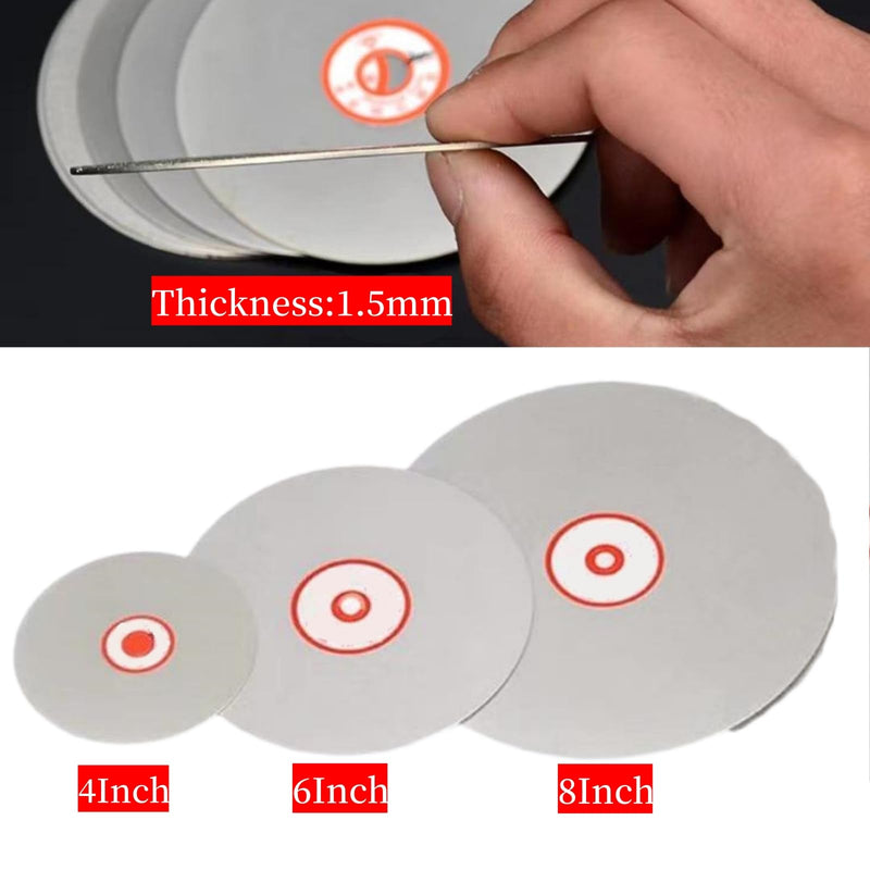 5PCS Diamond Polishing Disc Set 8" x 1/2", ENLAYER Diamond Flat Lap 80/400/800/1500/3000 Grit Wheel Lapping Grinding Disc Tool for Cutting or Sanding Stone and Glass 80 400 800 1500 3000
