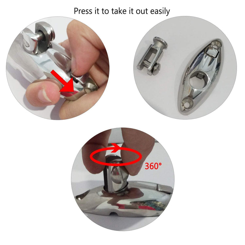 316 Stainless Steel Marine Grade Deck Swivel Hinge Mount Bimini Top Hardware