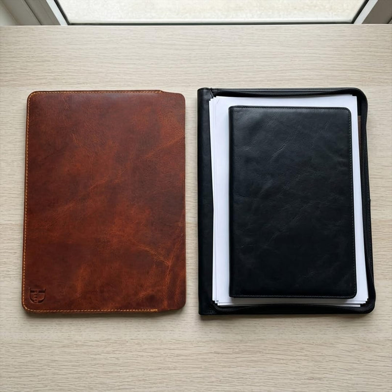 Dessi Matte Crazy Horse Leather Sleeve for 11-Inch iPad Pro | iPad Air Compatible, Galaxy Tab S9 Compatible, Minimalist Flat Pouch, Naked Fit