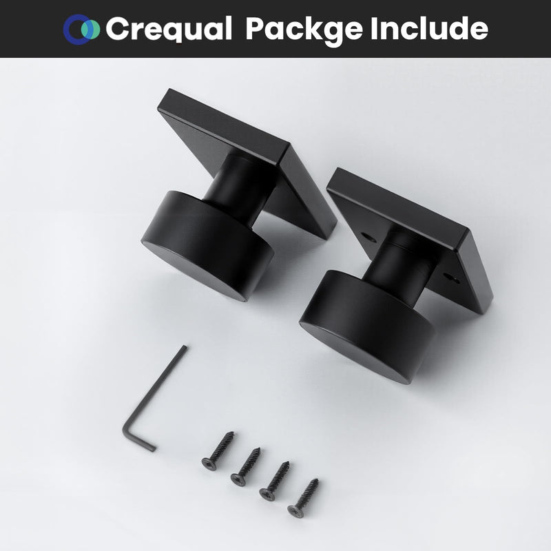 Dummy Door Knobs Black, Heavy Duty Zinc Alloy Closet Door Knobs Interior, No-Turning Single Side (4 Pieces/2 Pack) Dummy 2