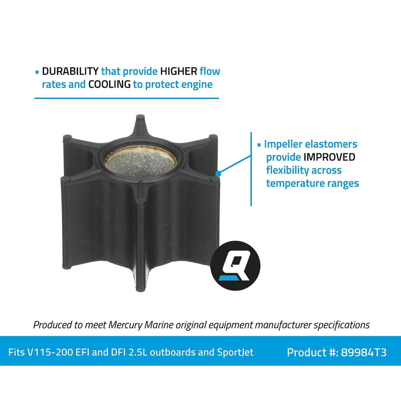 Quicksilver 89984T3 Water Pump Impeller for Stern Drive and Outboard Applications