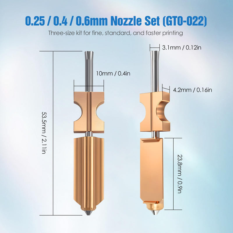 Nozzle Kit for Flashforge AD5X, 0.25mm / 0.4mm / 0.6mm Nozzles with Silicone Socks & Nozzle Wipers, 3D Printer Accessories 0.25/0.4/0.6 mm