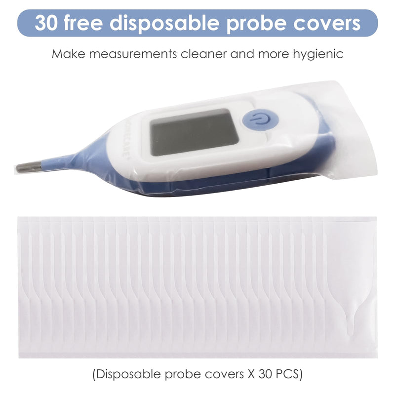 Digital Rectal Thermometer for Baby, Infant Thermometer, with 30 Probe Covers, Quick Read, Large Clear Display
