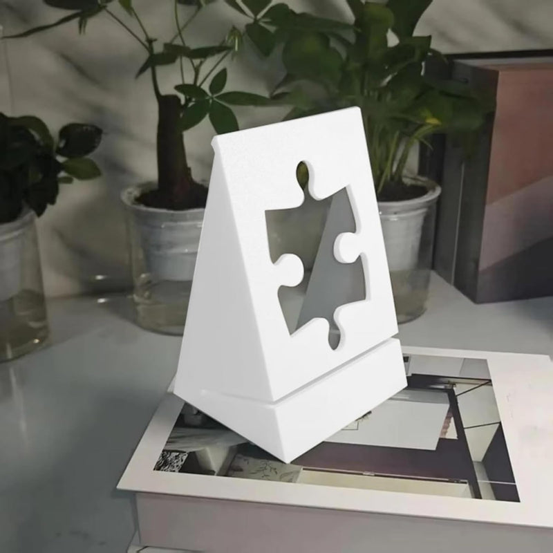 Adjustable Puzzle Easel Stand, Foldable Yellow Display Holder for Tablet Plate Book, Non-Slip Base, Hands-Free (Yellow)