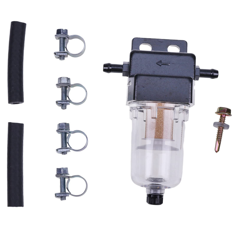 ZTUOAUMA Fuel Water Separator Assy Bronze Fuel Filter Element Kit 6mm Outlet and Inlet with Hoses and Clamps Compatible with Webasto Eberspacher Diesel Parking Heaters