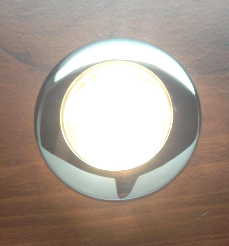 MARINE BOAT 6 LED WARM WHITE CEILING COURTESY LIGHT STAINLESS STEEL RIM FLUSH