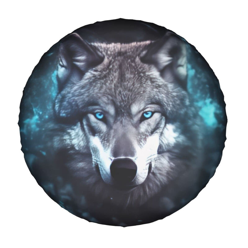 Rv Spare Tire Covers for Rv Trailers Wheel Protectors Tyre Covers Weatherproof and Dustproof Wheel Covers Universal Fit for Trailer Rv SUV Truck Travel Trailers Camper 15" - Wolf 15 inch (Tire Diameter 70-75cm/27.5-29.5in)