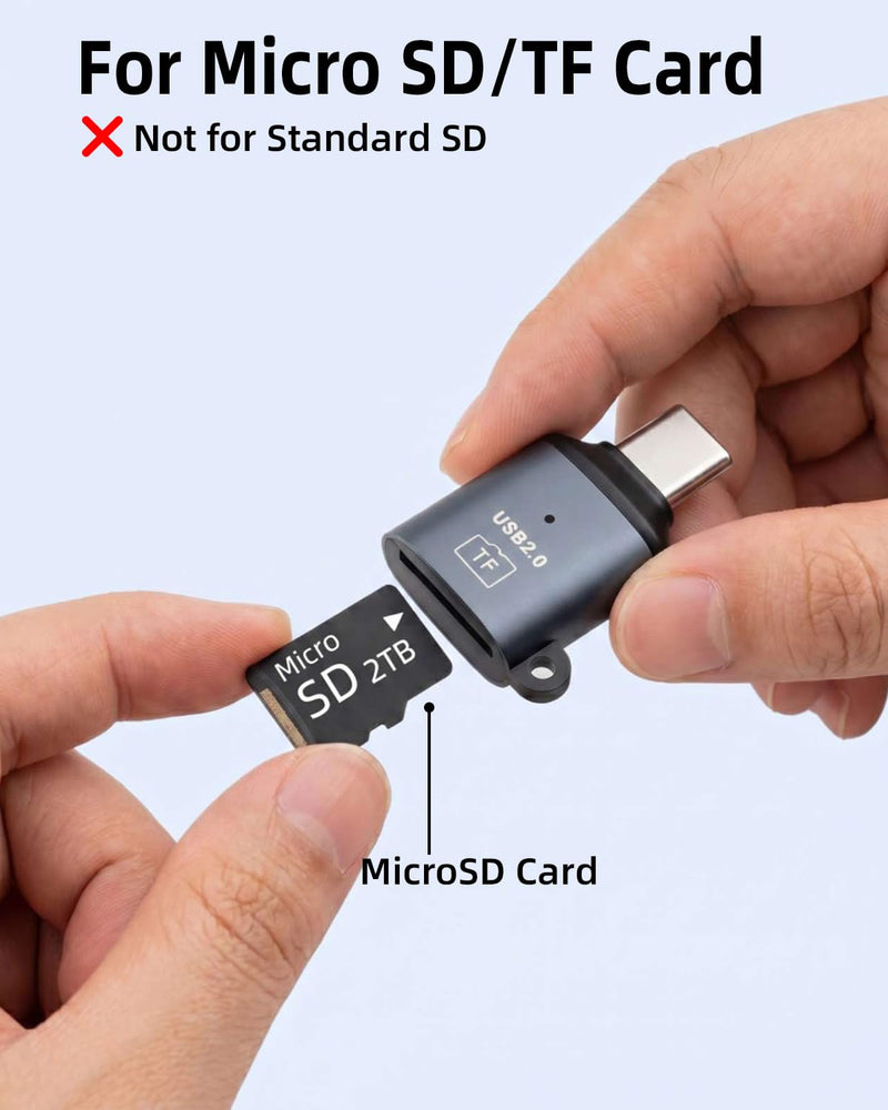GELRHONR 3Pack USB C Micro SD Card Reader,Type C to Micro SD/TF Card Adapter with Keychain Plug and Play for Laptop,Tablet,Smartphone Type C to TF ,3Pack