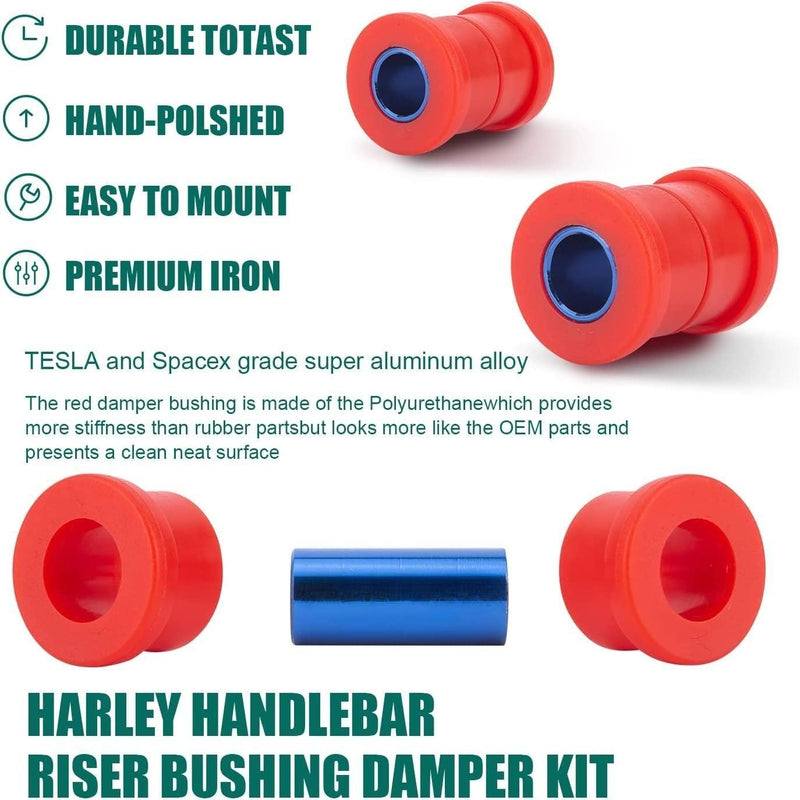 Harley Polyurethane Handlebar Riser Bushings Compatible with Harley Davidson Big Twin 1973-2018, Harley Sportster 1973-2003