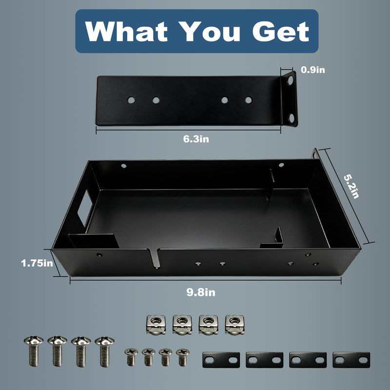 19 Inch 1U Metal Rack Mount for UniFi Switch Pro Max 16 PoE, Black Powder-Coated Steel Server Rack Shelf 1U Secure Network Switch Mount with Enhanced Airflow