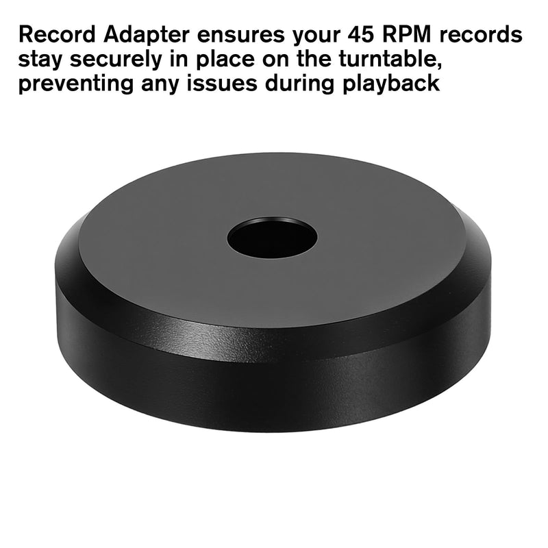 45 RMP Vinyl Record Adapter 45 RPM Adapter Aluminum Solid Aluminum Dome 45-Adapters for Record Player (Black)