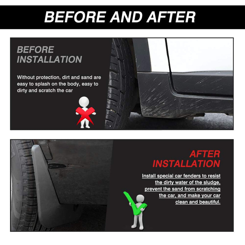 Autorder Mud Flaps Splash Guards for Ford Escape 2020 2021 2022 2023 2024 2025 Accessories Mudflap Fender Flares Front and Rear Mud Guard Set 4PCS (Not for ST-Line Models) 2020-2025 Ford Escape