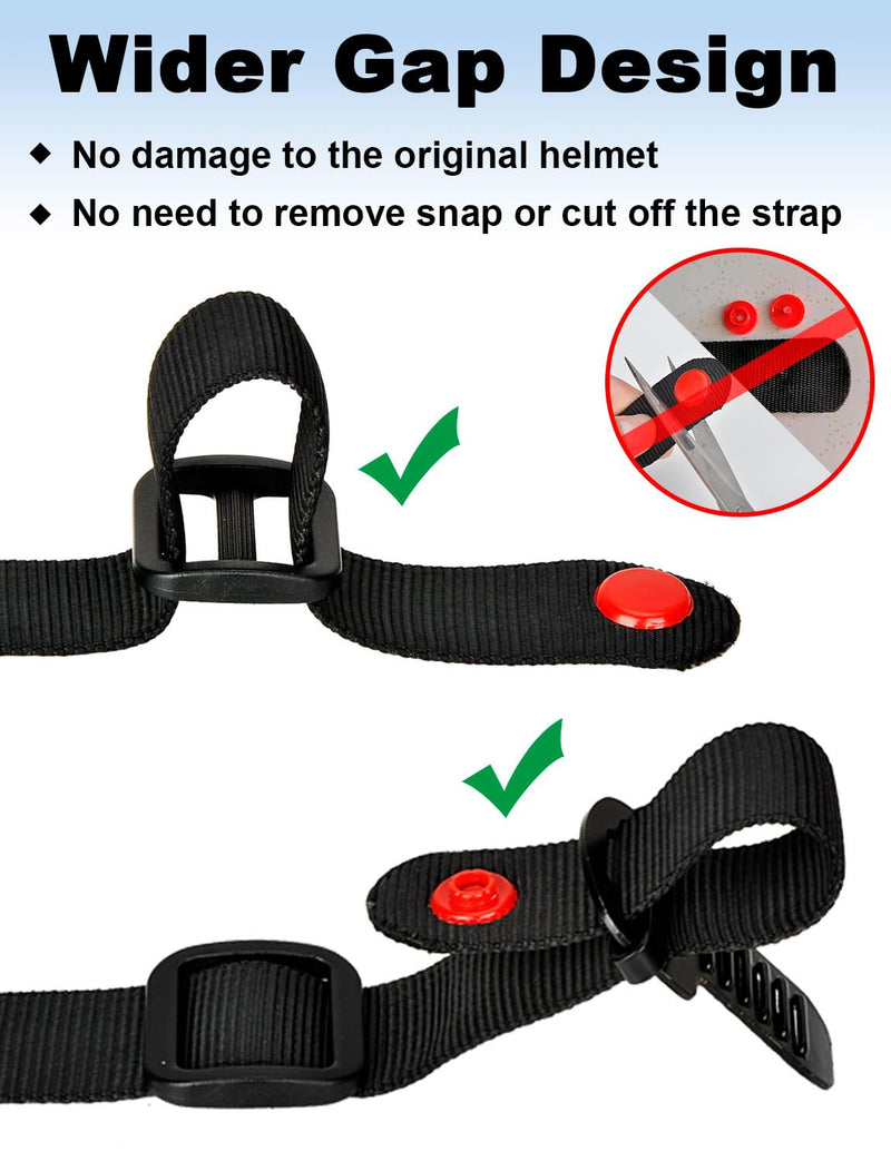 Helmet Quick Release Buckle Kit, Motorcycle Helmet Chin Strap Clip for Full Face, 3/4, Half Helmets With D-rings, Fast Release Fasteners Made by Safe Ratcheted Stainless Steel(Black) Black
