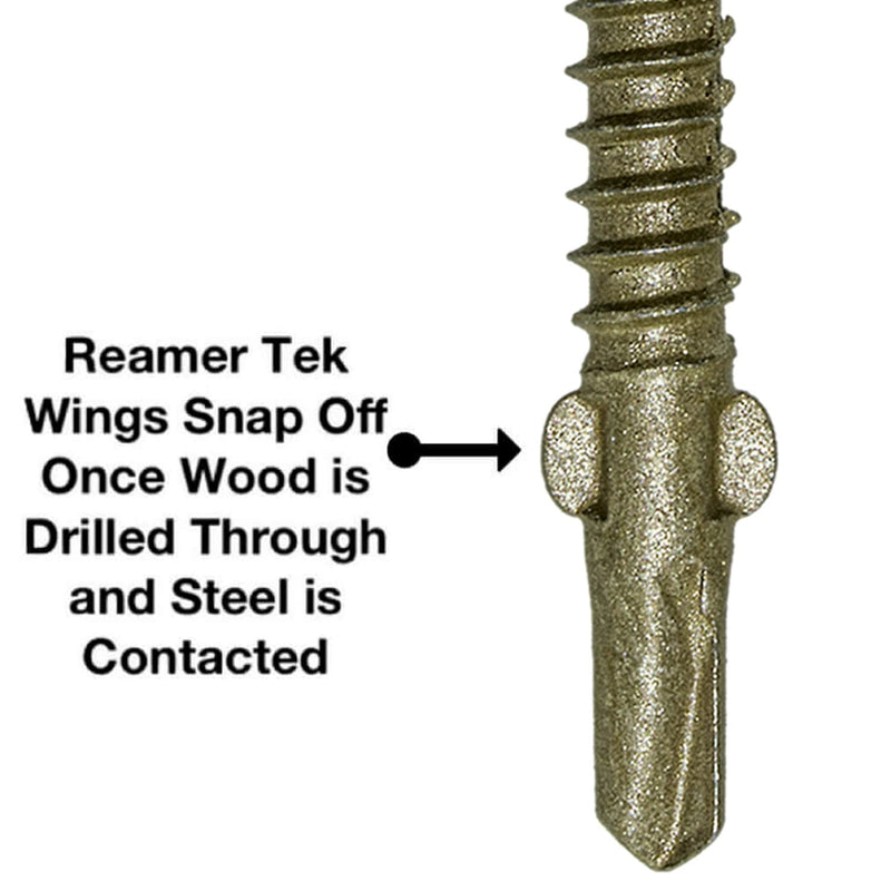 10x1-5/8 Reamer Tek Torx/Star Head Self-Drilling Wood to Metal Screws - for Flatbeds, Trailers - T-30 Torx Screw Head 1 Pound 113 Screws #10 x 1-5/8" - 1 lb 113 Screws