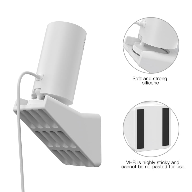 MSAFF® Adhesive Window Mount for Indoor Camera (2nd Gen/1st Gen) | No Drill 20° Tilt Bracket - Anti Glare for Glass to Enhance Front Yard, Driveway & Night Vision Coverage Security Camera White